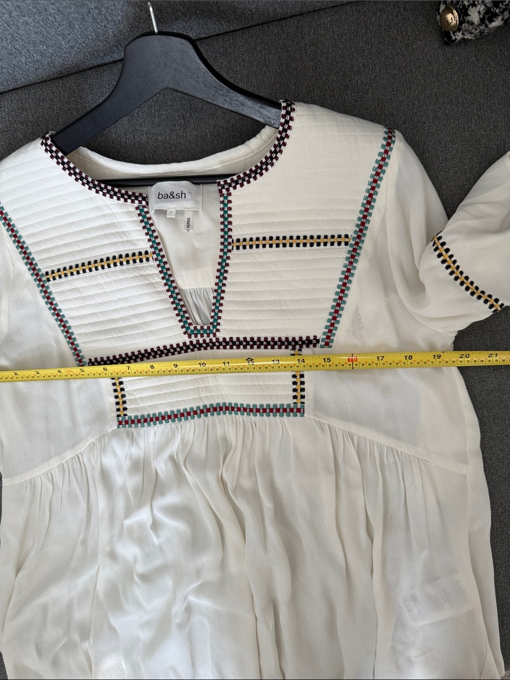 ba&sh Taylor Embroidered Peasant Top Size L NWT - Picture 9 of 14